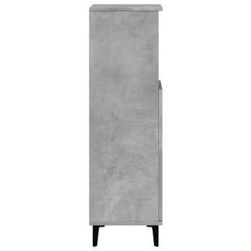  Bathroom Cabinet Concrete Grey 30x30x100 cm Engineered Wood