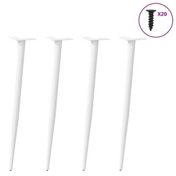  Coffee Table Legs Conical Shape 4 pcs White 72-73 cm Steel