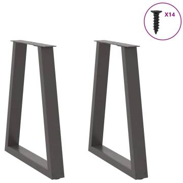  Coffee Table Legs V-Shape 2 pcs Anthracite 50x(72-73) cm Steel