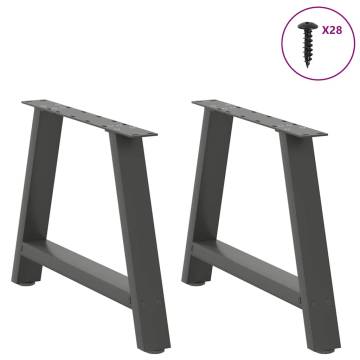  Coffee Table Legs A-Shaped 2 pcs Anthracite 60x(42-43) cm Steel