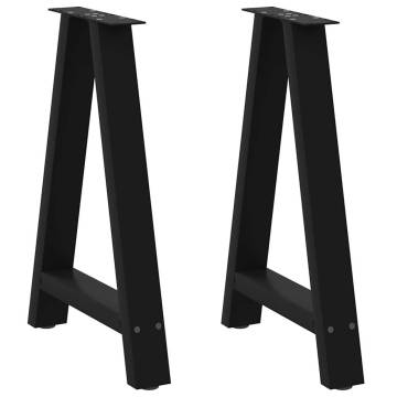  Coffee Table Legs A-Shaped 2 pcs Black 50x(72-73) cm Steel