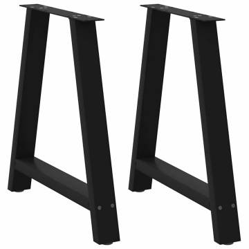  Coffee Table Legs A-Shaped 2 pcs Black 70x(72-73) cm Steel