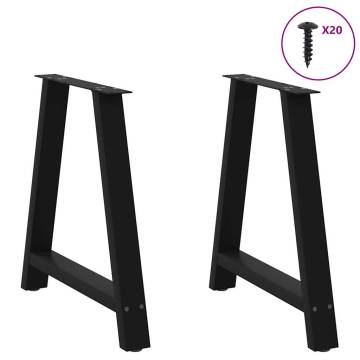  Coffee Table Legs A-Shaped 2 pcs Black 70x(72-73) cm Steel