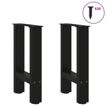  Coffee Table Legs Black 2 pcs 38x(42-43) cm Steel