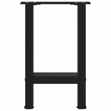  Coffee Table Legs Black 2 pcs 38x(42-43) cm Steel