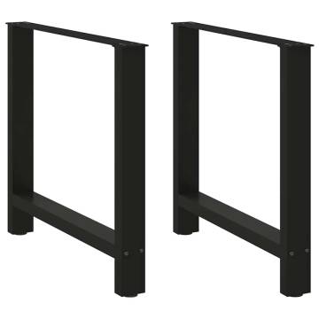  Coffee Table Legs Black 2 pcs 80x(72-73) cm Steel