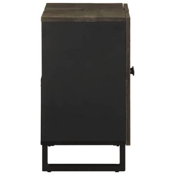  Sink Cabinet Black 62x33x58 cm Solid Wood Mango