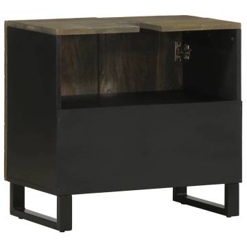  Sink Cabinet Black 62x33x58 cm Solid Wood Mango