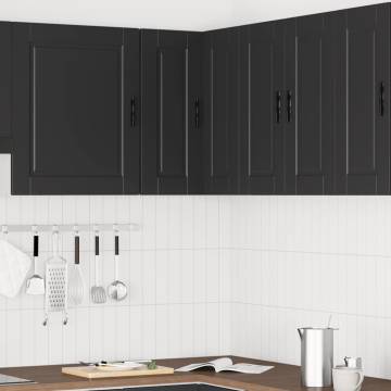  Kitchen Wall Corner Cabinet Porto Black Engineered Wood