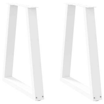  Coffee Table Legs V-Shape 2 pcs White 60x(72-73) cm Steel