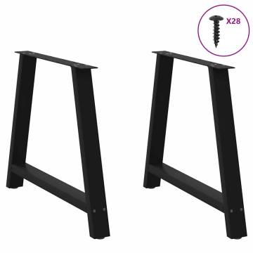  Coffee Table Legs A-Shaped 2 pcs Black 90x(72-73) cm Steel