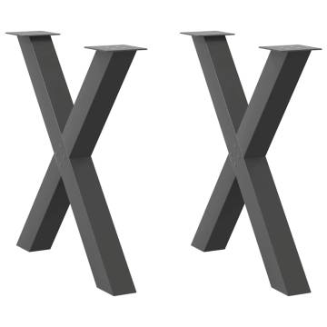  Dining Table Legs X-Shaped 2 pcs Anthracite 70x(72-73) cm Steel