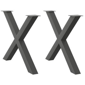  Dining Table Legs X-Shaped 2 pcs Anthracite 90x(72-73) cm Steel