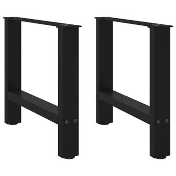  Coffee Table Legs Black 2 pcs 60x(42-43) cm Steel