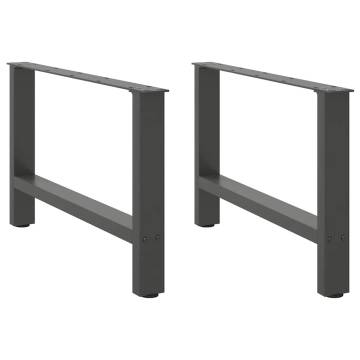  Coffee Table Legs Anthracite 2 pcs 70x(42-43) cm Steel