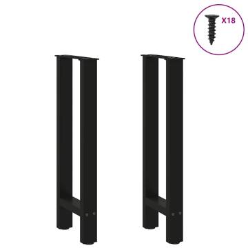  Coffee Table Legs Black 2 pcs 28x(72-73) cm Steel