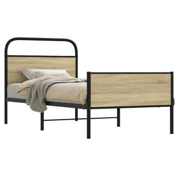  Bed Frame without Mattress 80x200 cm Sonoma Oak Engineered Wood