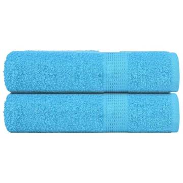  Hand Towels 2 pcs Turquoise 50x100 cm 360 gsm 100% Cotton