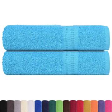  Hand Towels 2 pcs Turquoise 50x100 cm 360 gsm 100% Cotton