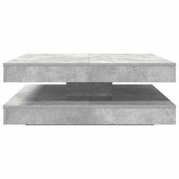  Coffee Table 360-Degree Rotatable Concrete Grey 90x90x34.5 cm