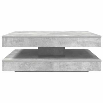  Coffee Table 360-Degree Rotatable Concrete Grey 90x90x34.5 cm