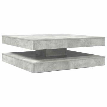  Coffee Table 360-Degree Rotatable Concrete Grey 90x90x34.5 cm