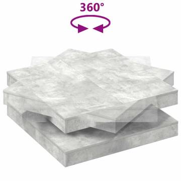  Coffee Table 360-Degree Rotatable Concrete Grey 90x90x34.5 cm