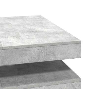  Coffee Table 360-Degree Rotatable Concrete Grey 90x90x34.5 cm