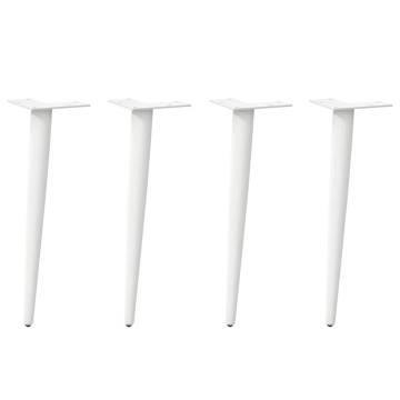  Coffee Table Legs Conical Shape 4 pcs White 30-31 cm Steel