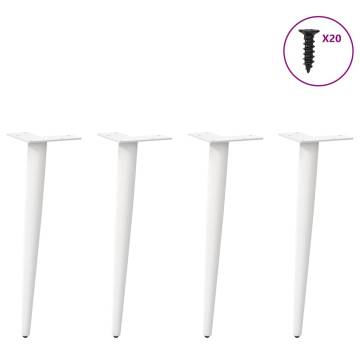  Coffee Table Legs Conical Shape 4 pcs White 30-31 cm Steel