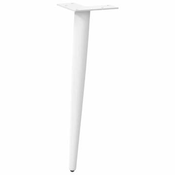  Coffee Table Legs Conical Shape 4 pcs White 30-31 cm Steel