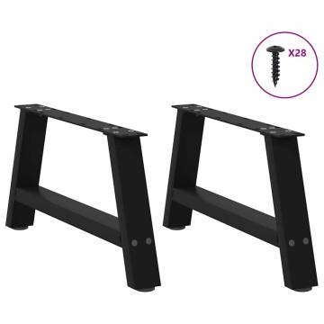  Coffee Table Legs A-Shaped 2 pcs Black 70x(30-31) cm Steel