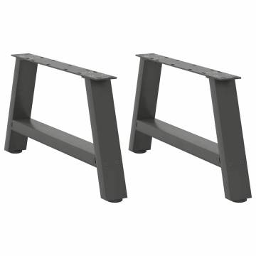  Coffee Table Legs A-Shaped 2 pcs Anthracite 70x(30-31) cm Steel