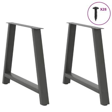  Coffee Table Legs A-Shaped 2 pcs Anthracite 100x(72-73) cm Steel