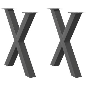  Dining Table Legs X-Shaped 2 pcs Anthracite 80x(72-73) cm Steel