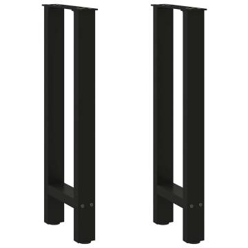  Coffee Table Legs Black 2 pcs 38x(72-73) cm Steel