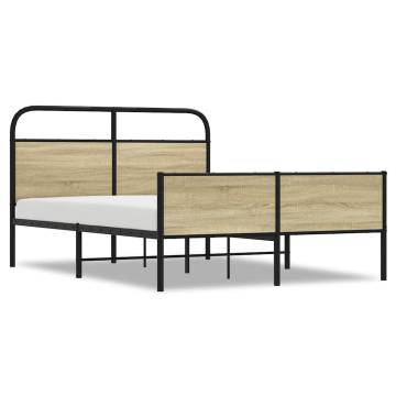  Bed Frame without Mattress 140x190 cm Sonoma Oak Engineered Wood