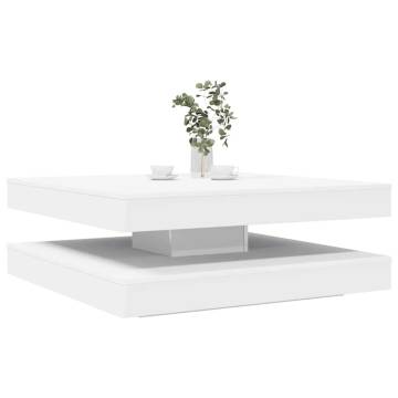  Coffee Table 360-Degree Rotatable White 90x90x34.5 cm