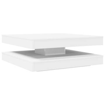  Coffee Table 360-Degree Rotatable White 90x90x34.5 cm