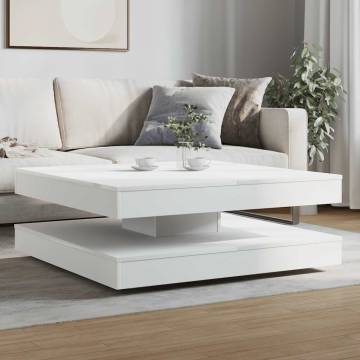  Coffee Table 360-Degree Rotatable White 90x90x34.5 cm