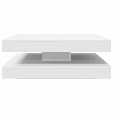  Coffee Table 360-Degree Rotatable White 90x90x34.5 cm