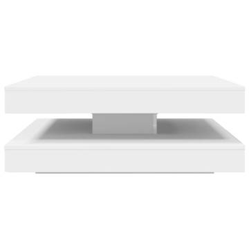  Coffee Table 360-Degree Rotatable White 90x90x34.5 cm