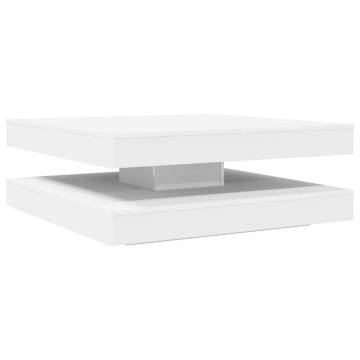  Coffee Table 360-Degree Rotatable White 90x90x34.5 cm