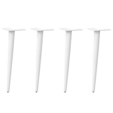  Coffee Table Legs Conical Shape 4 pcs White 42-43 cm Steel