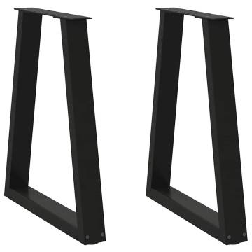  Coffee Table Legs V-Shape 2 pcs Black 60x(72-73) cm Steel