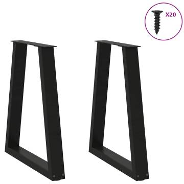  Coffee Table Legs V-Shape 2 pcs Black 60x(72-73) cm Steel