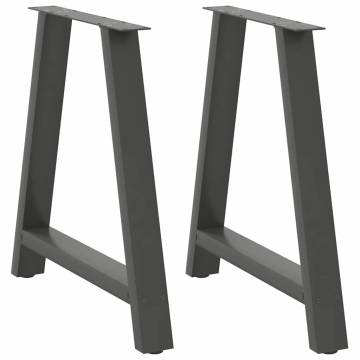  Coffee Table Legs A-Shaped 2 pcs Anthracite 70x(72-73) cm Steel