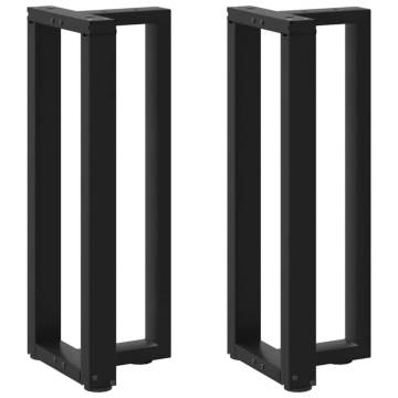  Console Table Legs T-Shaped 2 pcs Black 38x25x(72-73) cm Steel