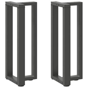  Console Table Legs T-Shaped 2 pcs Anthracite 38x25x(72-73) cm Steel