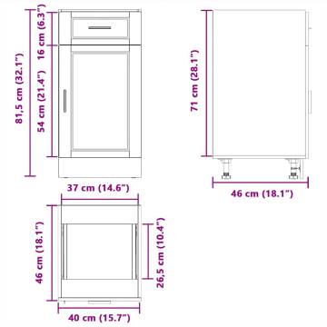  Kitchen Base Cabinet Porto White Engineered Wood